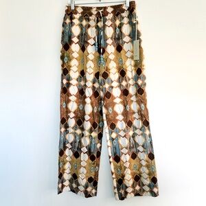 Joie Patterned Wide Leg Linen Pants NWT